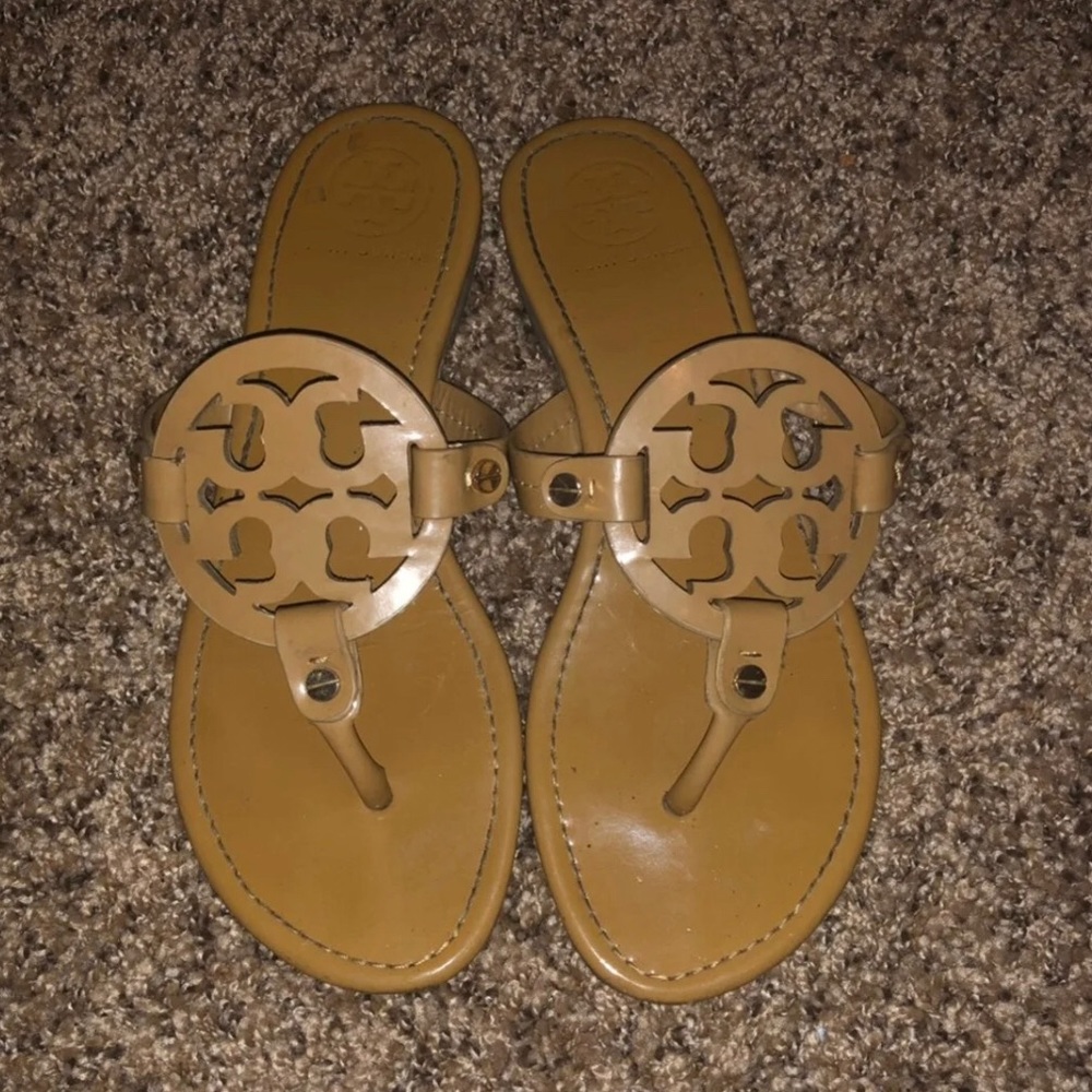 Tory Burch Miller Sandals Sand Patent
